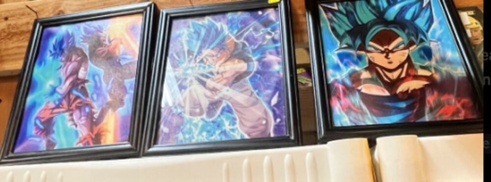 Dragon Ball Super Goku Ultra Instinct Framed Anime Art Prints Lot of 3